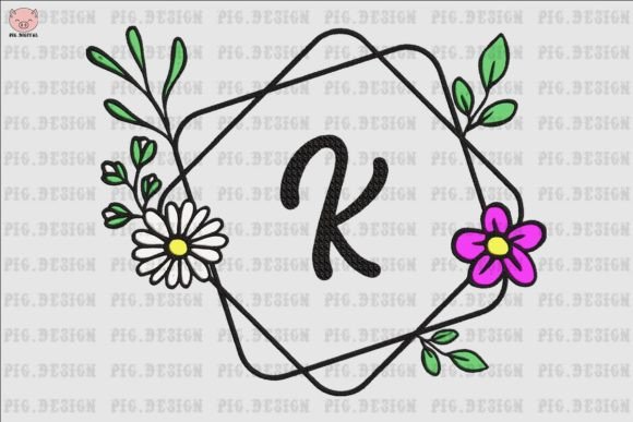 Flower Daisy Font K: A Versatile Embroidery Design for Boutique Sweatshirts