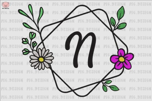 Flower Daisy Font N: A Versatile Embroidery Design for Boutique Apparel