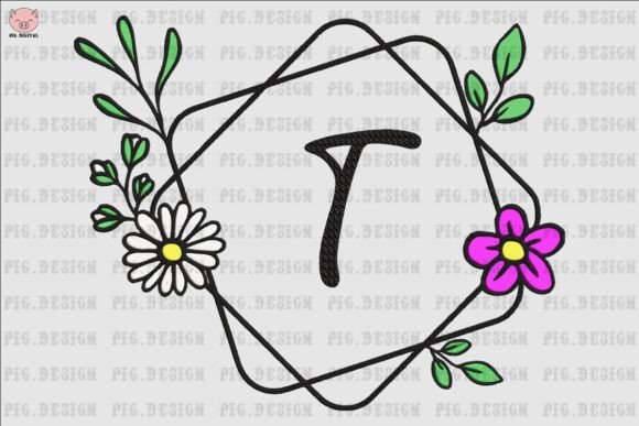 Flower Daisy Font T: A Sweet Embroidery Design for Personalized Gifts