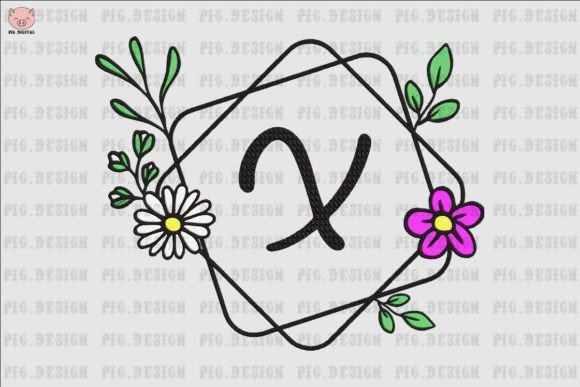 Flower Daisy Font X: A Fresh Embroidery Design for Boutique Apparel