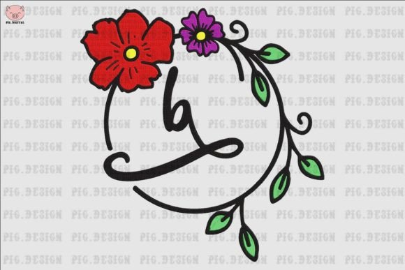 Flower Font B: A Delicate Embroidery Design for Meaningful Projects