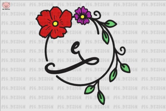Flower Font E: A Versatile Embroidery Design for Crafters
