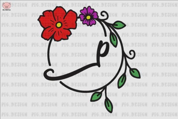 Flower Font P: A Versatile Embroidery Design for Boutique Projects