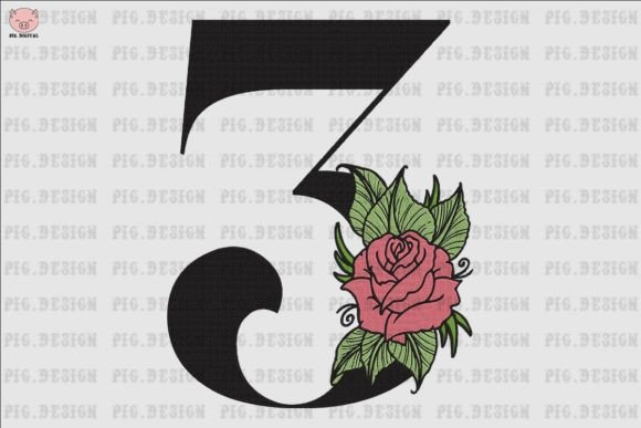 Flower Rose Font 3: A Versatile Embroidery Design for Craft Fairs