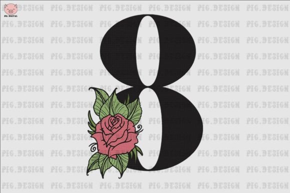 Flower Rose Font 8: A Versatile Embroidery Design for Creative Sellers