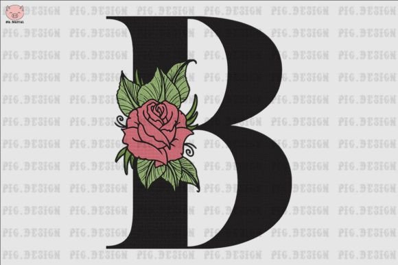 Flower Rose Font B: A Stylish Embroidery Design for Creative Sellers