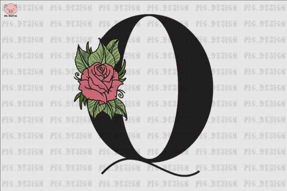 Flower Rose Font Q: A Versatile Embroidery Design for Boutique Projects
