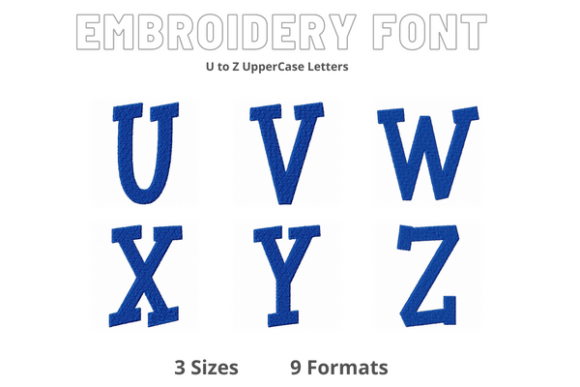 Font U to Z: A Versatile Embroidery Font for Seasonal Creations